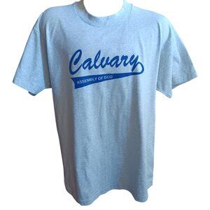 XL Vintage Single Stitch T-shirt Church Calvary Assembly God" USA 1990's Gray